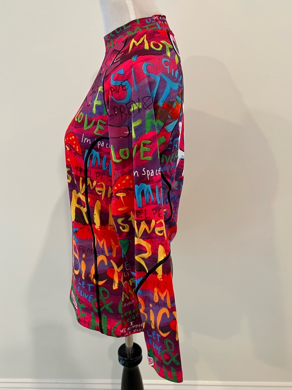 Cycology SEE ME Red Floral Graphic Long Sleeve Base Layer Shirt Womens XL - Picture 5 of 11
